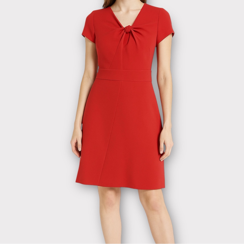 Maje Womenâs Dress Small Shift Knot Detail Cap Sleeve Quiet Luxury Designer